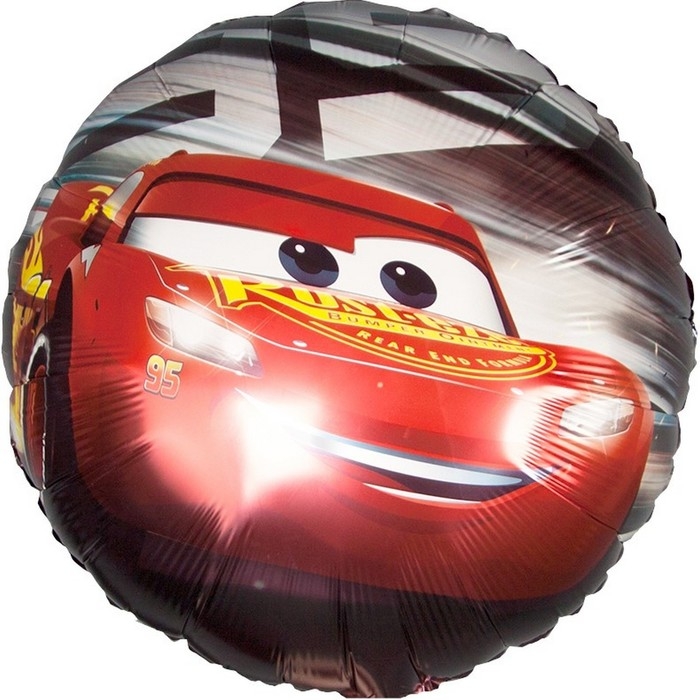 Шар фольгированный 18" &laquo;Тачки, Молния МакКуин&raquo;, круг, красный