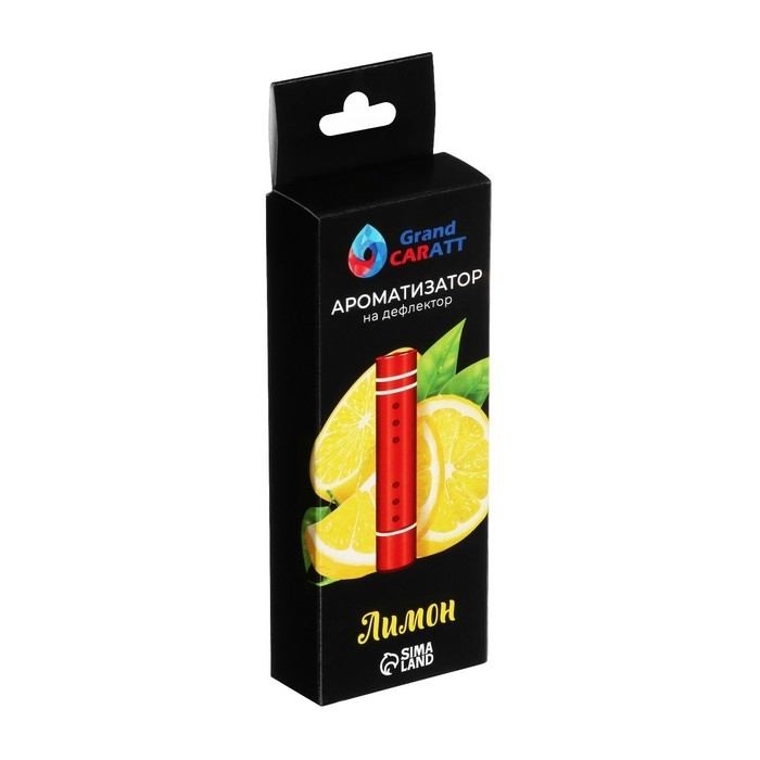 Ароматизатор в дефлектор Grand Caratt, металл, 8 см, лимон, красный Ароматизатор в дефлектор Grand Caratt, металл, 8 см, лимон, красный