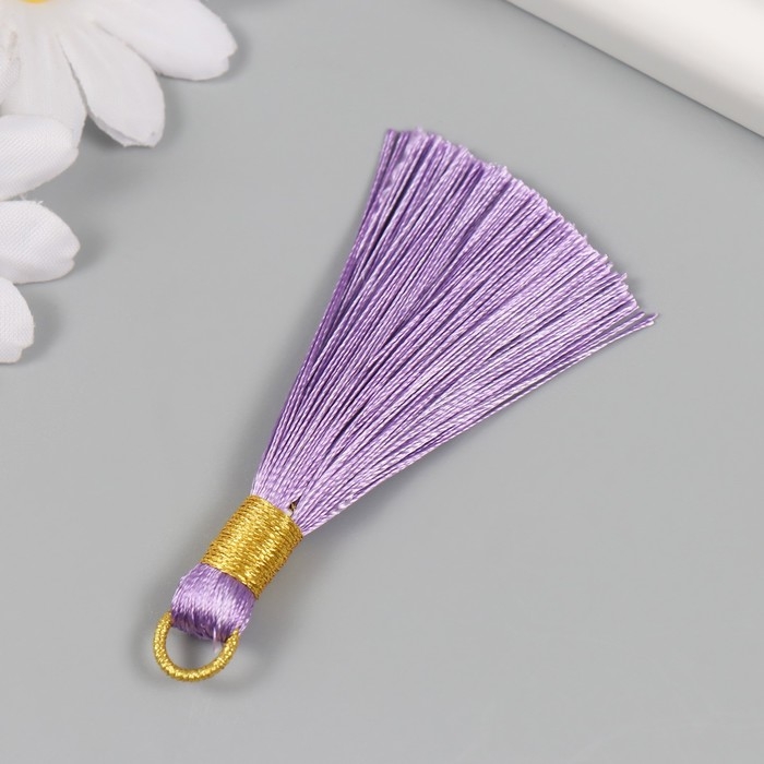 Декор для творчества текстиль Декор для творчества текстиль "Кисть. Оливия" сиреневый набор 2 шт 8х1,2 см