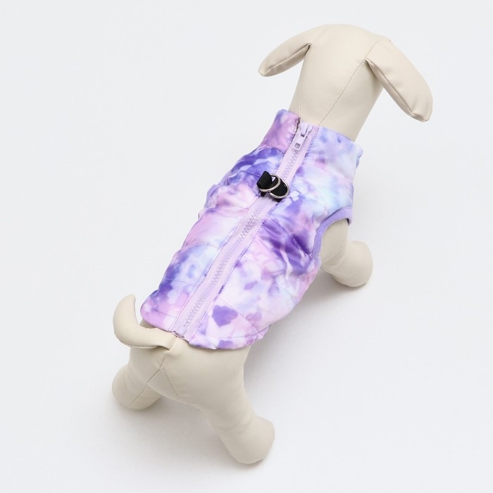 Куртка для собак на молнии  Куртка для собак на молнии "Аметист", размер XS,  сиреневая (ДС 21, ОШ 22, ОГ 30 см)