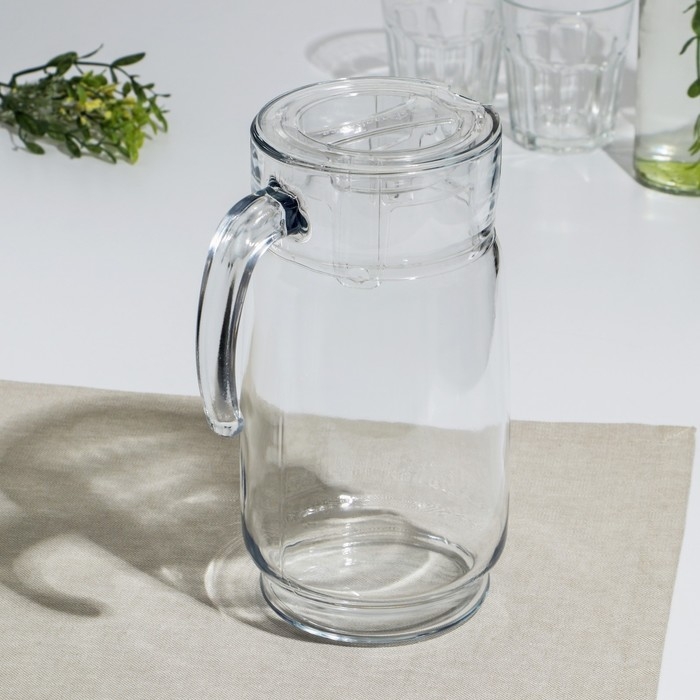 Кувшин стеклянный «Акватик», 1650 мл, прозрачная акриловая крышка Кувшин стеклянный «Акватик», 1650 мл, прозрачная акриловая крышка