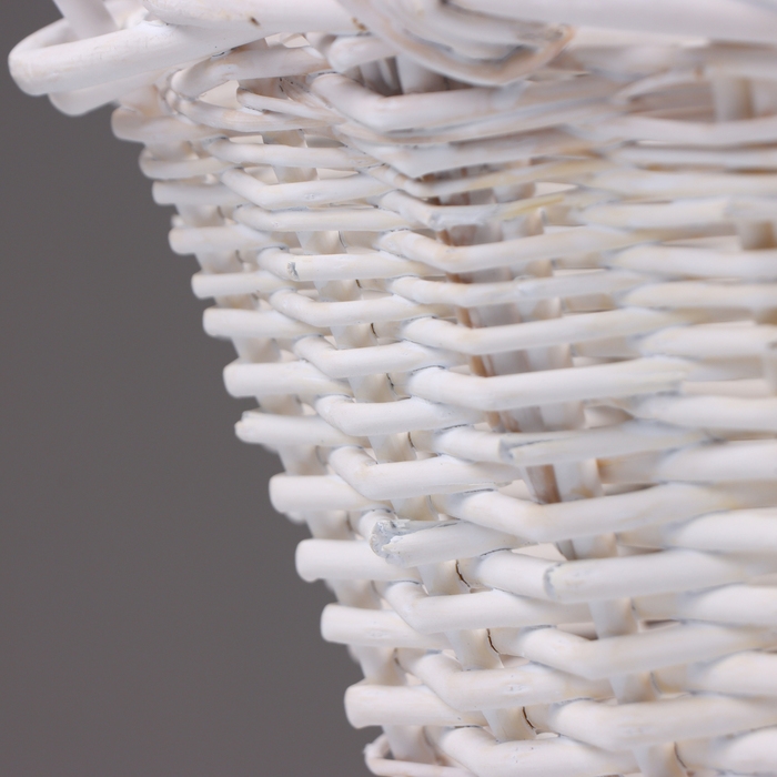 Набор корзин из 3 шт, 43х33х17/40 см, белый, ива Набор корзин из 3 шт, 43х33х17/40 см, белый, ива