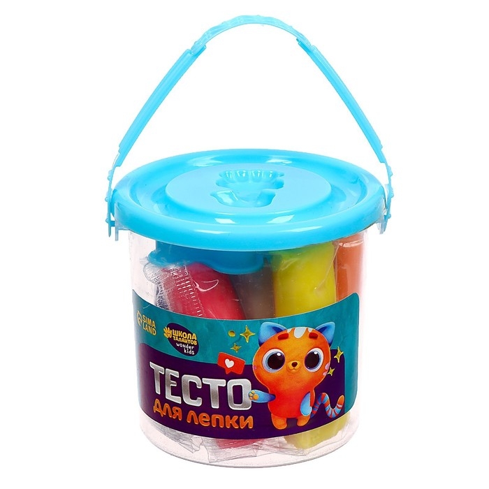 Тесто для лепки 7 цветов, 105 г + 1 формочка + крышка-формочка, МИКС Тесто для лепки 7 цветов, 105 г + 1 формочка + крышка-формочка, МИКС