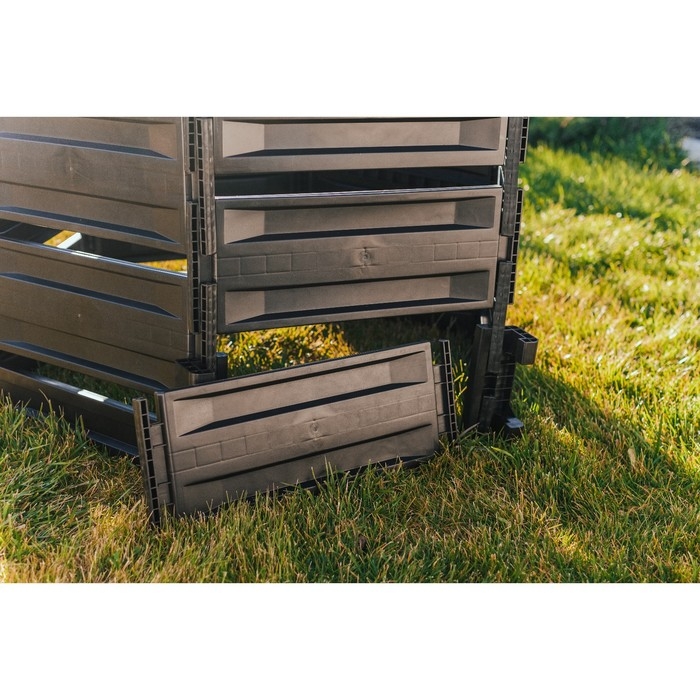 Компостер пластиковый, 800 л, 125 × 105 × 84 см, чёрный