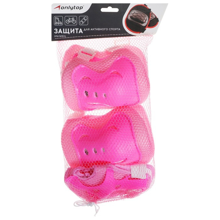 Защита роликовая ONLYTOP OT-2020, р. М, розовая Защита роликовая ONLYTOP OT-2020, р. М, розовая