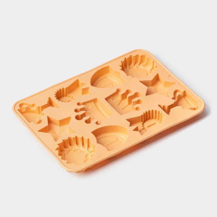 Форма для шоколада Доляна «Чемпион», сиилкон, 12 ячеек, 24×16×2 см, цвет оранжевый Форма для шоколада Доляна «Чемпион», сиилкон, 12 ячеек, 24×16×2 см, цвет оранжевый