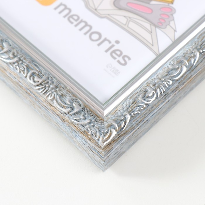 Фоторамка пластик Фоторамка пластик "Винтаж" 10х15 см, морозное серебро