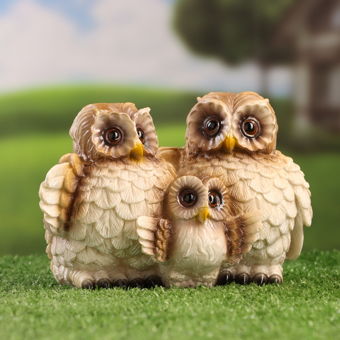 Садовая фигура  Садовая фигура "Семья сов" 18х9х12см