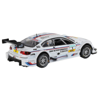 Машина металлическая BMW M3 DTM 1:32, инерция, световые и звуковые эффекты, открываются двери, цвет белый