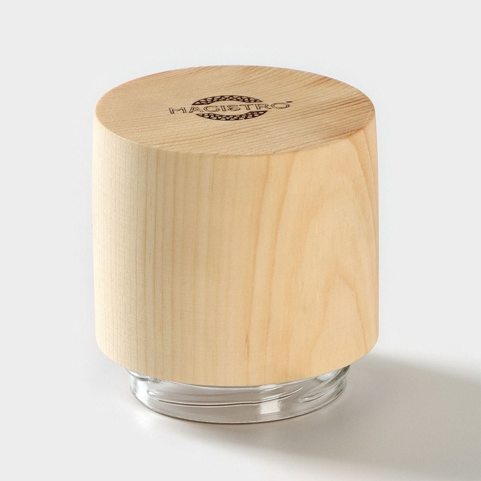 Банка - контейнер для сыпучих и жидкостей Magistro, герметичная, с крышкой, цельный кедр, 100 мл Банка - контейнер для сыпучих и жидкостей Magistro, герметичная, с крышкой, цельный кедр, 100 мл