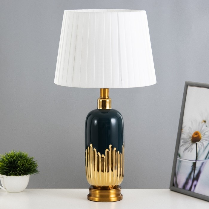 Настольная лампа Настольная лампа "Маэстро" Е27 40Вт сине-золотой 28х28х53 см RISALUX