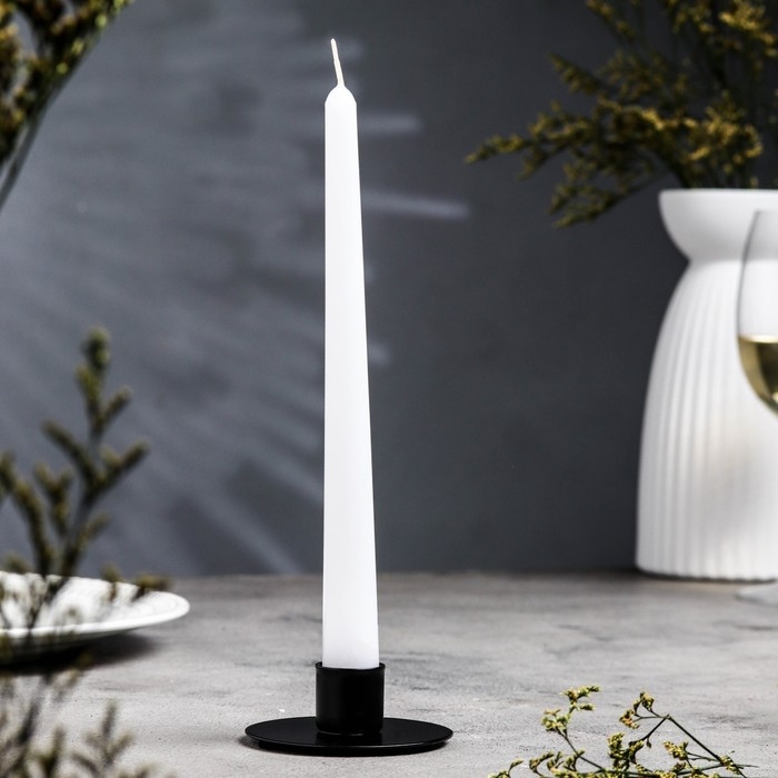 Подсвечник  Подсвечник "Круг" металл на 1 свечу, 7х3 см, черный муар