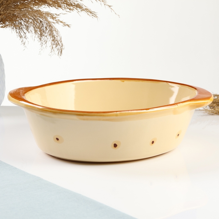 Емкость для запекания Емкость для запекания "Трапеза овальная" 2,2л / 8,5х30х22см, карамель