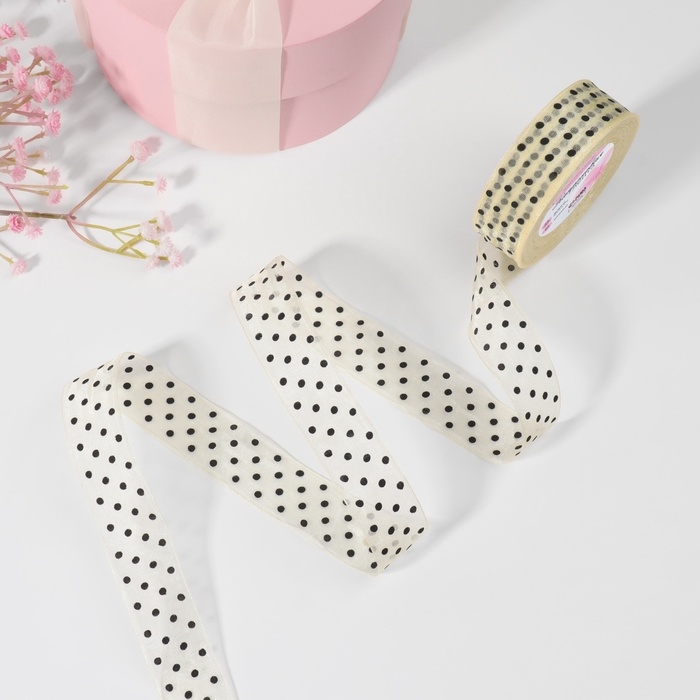 Лента капроновая «Горох», 25 мм, 23 ± 1 м, цвет бежевый Лента капроновая «Горох», 25 мм, 23 ± 1 м, цвет бежевый