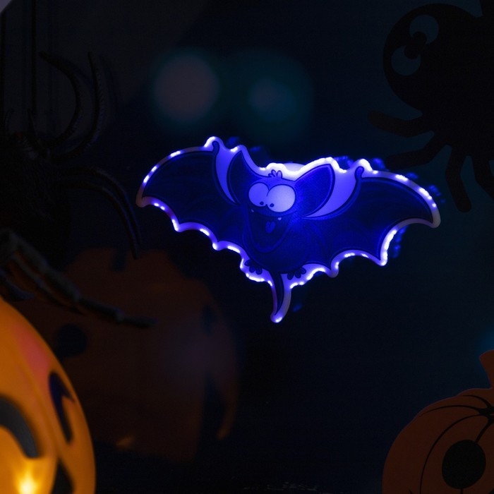Светодиодная игрушка «Летучая мышь» 12.5 × 7 см, батарейки AG13х3 (в комплекте), свечение мульти Светодиодная игрушка «Летучая мышь» 12.5 × 7 см, батарейки AG13х3 (в комплекте), свечение мульти
