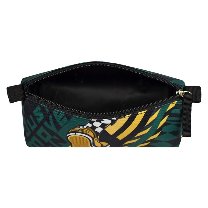 Пенал мягкий, 1 отделение, 85 х 200 х 65 мм, объёмный, Феникс "Кеды" чёрный/зелёный 65246