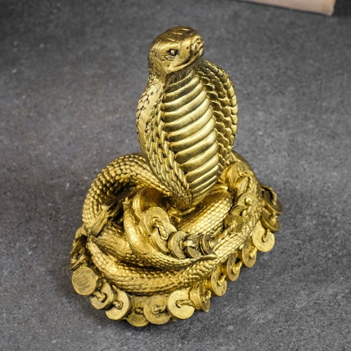 Фигура Фигура "Кобра на деньгах" золото, 26х16х10см