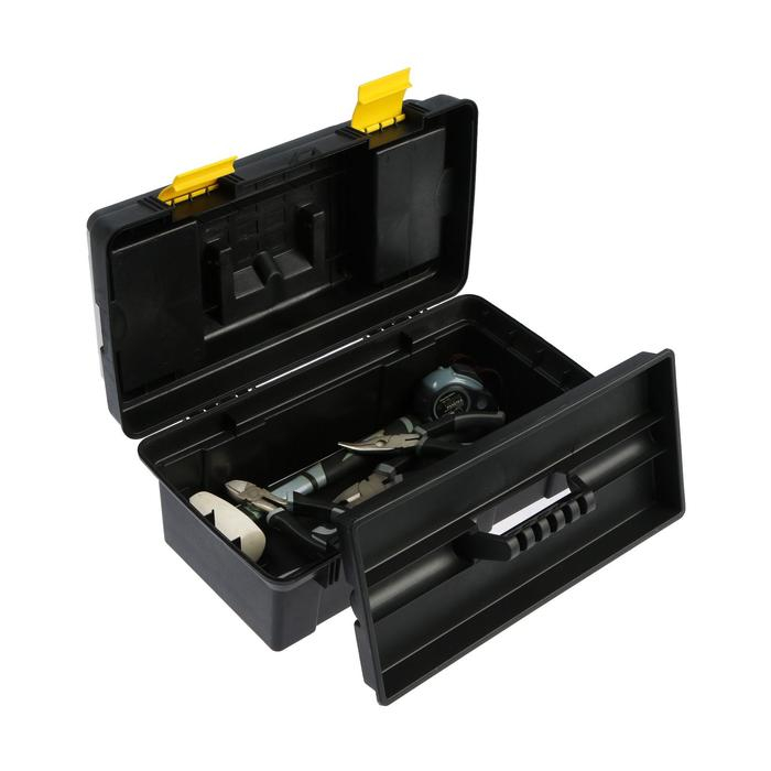 Ящик для инструмента ТУНДРА, 16 Ящик для инструмента ТУНДРА, 16", 410 х 210 х 185 мм, пластиковый, лоток, два органайзера