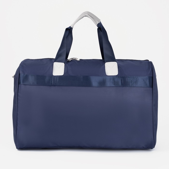 Сумка дорожная на молнии, наружный карман, держатель для чемодана, длинный ремень, цвет синий Сумка дорожная на молнии, наружный карман, держатель для чемодана, длинный ремень, цвет синий