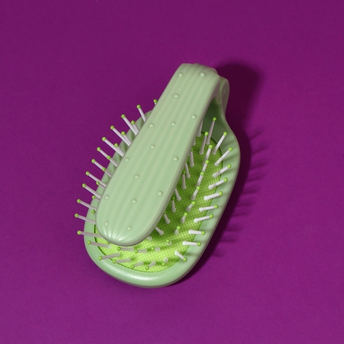 Расчёска массажная, складная, 10 × 6 см, цвет зелёный Расчёска массажная, складная, 10 × 6 см, цвет зелёный