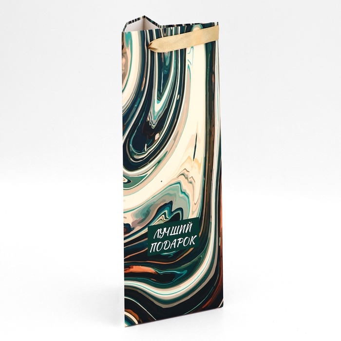 Пакет подарочный под бутылку, Пакет подарочный под бутылку,"Подарок",13 × 32 × 11,3 см