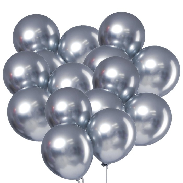 Шар латексный 12" &laquo;Хром&raquo;, металл, набор 5 шт., цвет серебряный