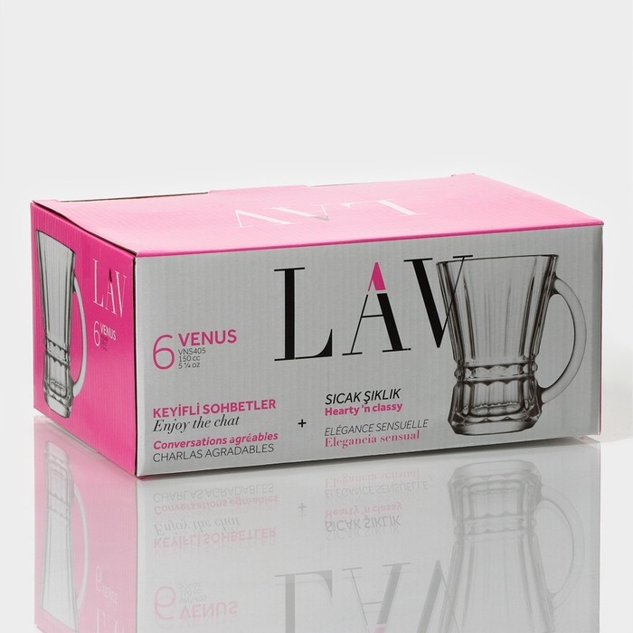 Набор стеклянных кружек Lav «Венера», 150 мл, 8,7×7,1×9,5 см, 6 шт