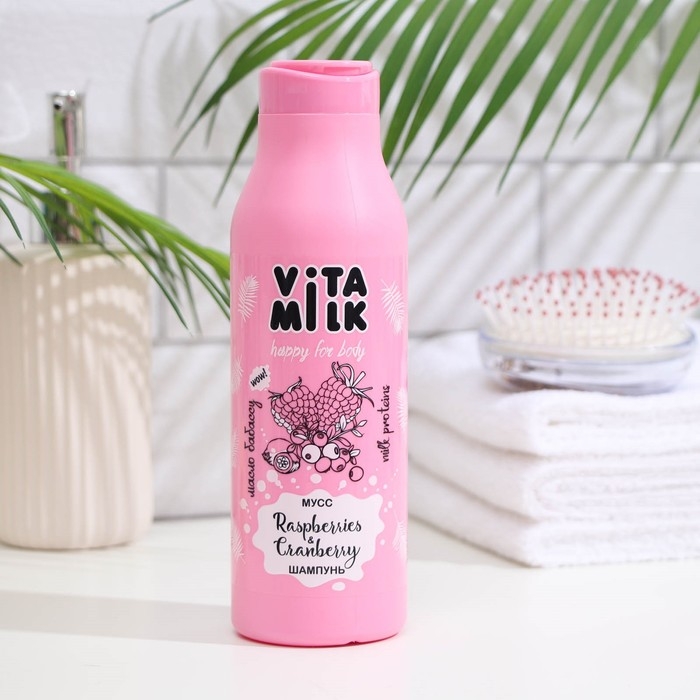 Шампунь-мусс для волос VitaMilk малина и клюква, 400 мл Шампунь-мусс для волос VitaMilk малина и клюква, 400 мл