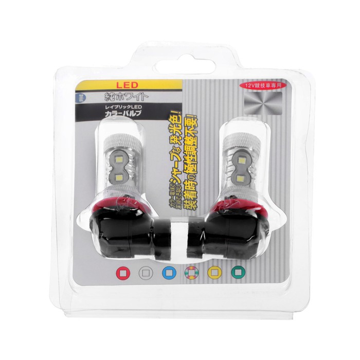 Автолампа светодиодная H11, 12 В, 18 SMD-5050, 9 Вт, 800лм, свет белый, набор 2 шт Автолампа светодиодная H11, 12 В, 18 SMD-5050, 9 Вт, 800лм, свет белый, набор 2 шт