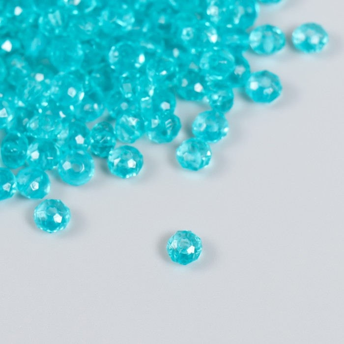 Бусины для творчества пластик Бусины для творчества пластик "Кристалл с гранями морская волна" набор 20 гр 0,4х0,6х0,6 см