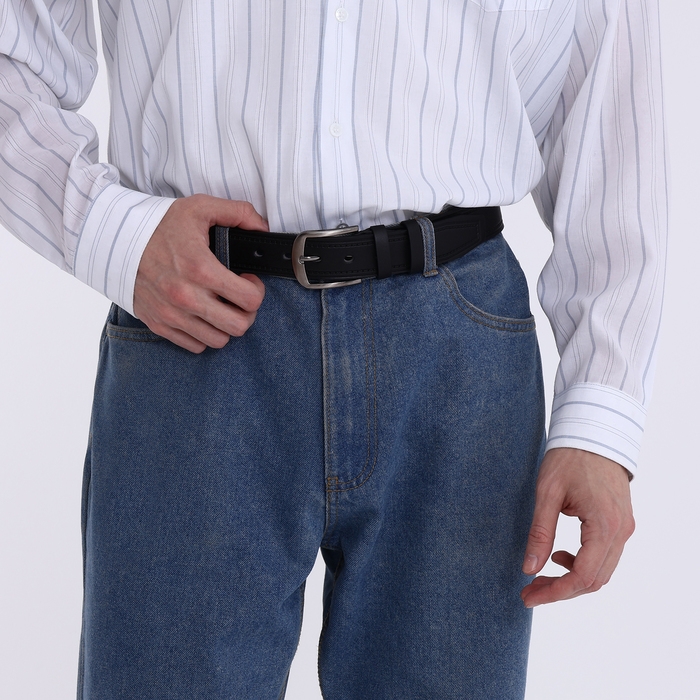 Ремень мужской «Великан», ширина 4 см, винт, пряжка металл, цвет чёрный Ремень мужской «Великан», ширина 4 см, винт, пряжка металл, цвет чёрный