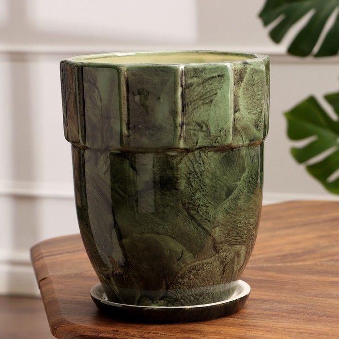 Набор горшков 3 шт. Набор горшков 3 шт. "Башня" зеленый 11 л/ 5 л/1,7 л