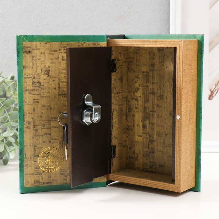 Сейф дерево книга кожа Сейф дерево книга кожа "Мои наполеоновские планы с элементами" 21х13х5 см