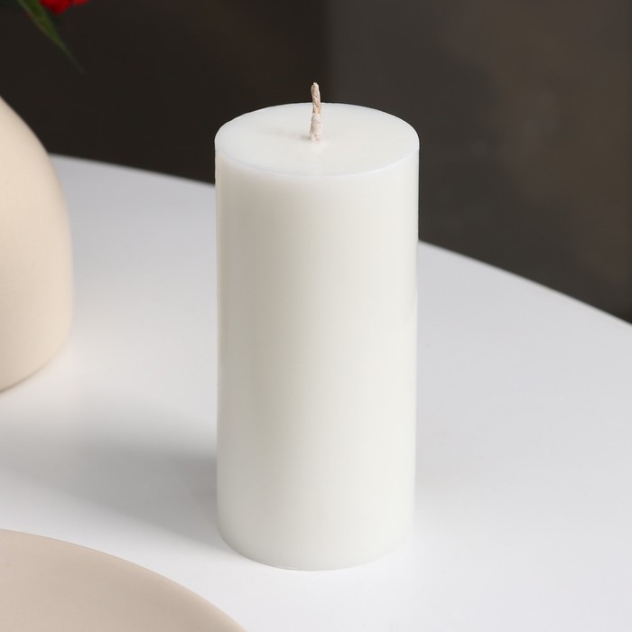 Свеча - цилиндр гладкая, 5&times;10 см, белая, 6 ч