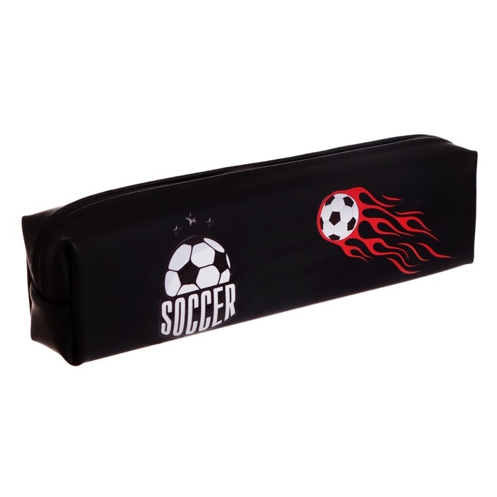 Пенал школьный на молнии "Футбол", МИКС