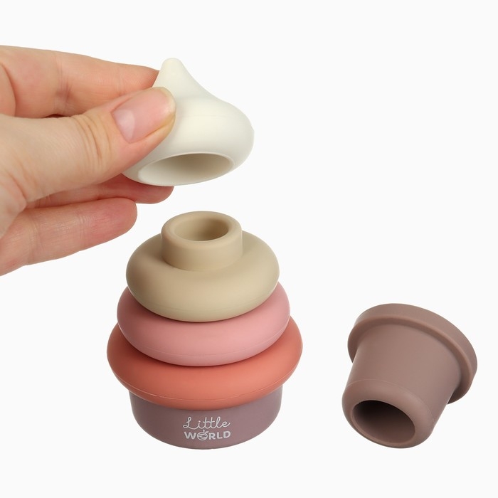 Развивающая игрушка - пирамидка «Мороженка», силикон, Mum&Baby Развивающая игрушка - пирамидка «Мороженка», силикон, Mum&Baby