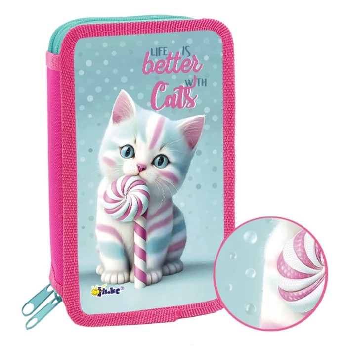 Пенал 2 секции 110*190 лам.кар ПКК 11-19 3D лак дев Пенал 2 секции 110*190 лам.кар ПКК 11-19 3D лак дев "Котик Карамелька" 72967