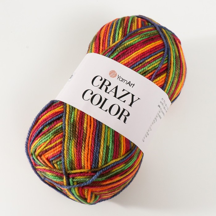 Пряжа  Пряжа "Crazy color" 25% шерсть, 75% акрил 260м/100гр (148)
