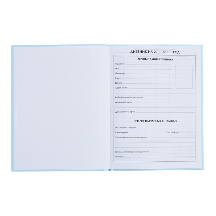 Дневник универсальный для 1-11 классов, Дневник универсальный для 1-11 классов, "Голубой", твердая обложка 7БЦ, глянцевая ламинация, 40 листов