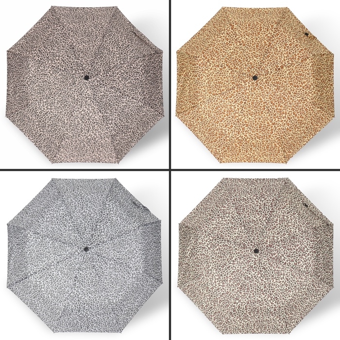 Зонт автоматический «Леопард», эпонж, 3 сложения, 8 спиц, R = 48/55 см, D = 110 см, цвет МИКС Зонт автоматический «Леопард», эпонж, 3 сложения, 8 спиц, R = 48/55 см, D = 110 см, цвет МИКС