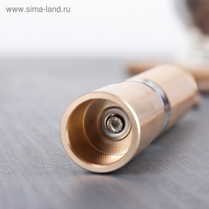 Мельница для специй Доляна «Элит», 15×3 см, металлический механизм, цвет золотой Мельница для специй Доляна «Элит», 15×3 см, металлический механизм, цвет золотой