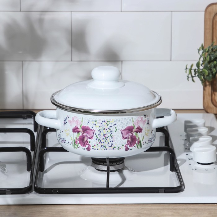 Кастрюля эмалированная «Мозаика» 1,5 л, d=15 см, индукция