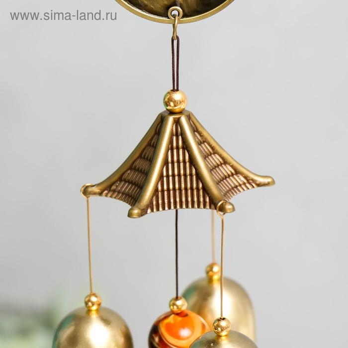Музыка ветра металл Музыка ветра металл "Будда на монете" 3 колокольчика 45 см