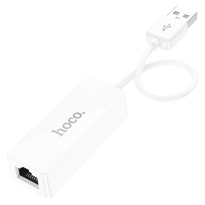 Адаптер Hoco UA22, USB-A - ethernet (100 Mб), 15 см, белый Адаптер Hoco UA22, USB-A - ethernet (100 Mб), 15 см, белый