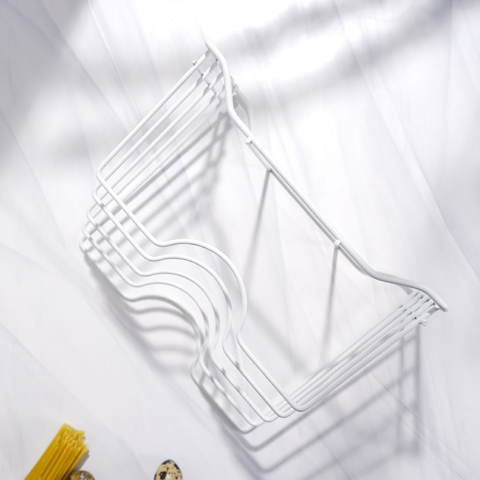 Держатель для крышек и разделочных досок Доляна, 26×16×22 см, цвет белый Держатель для крышек и разделочных досок Доляна, 26×16×22 см, цвет белый