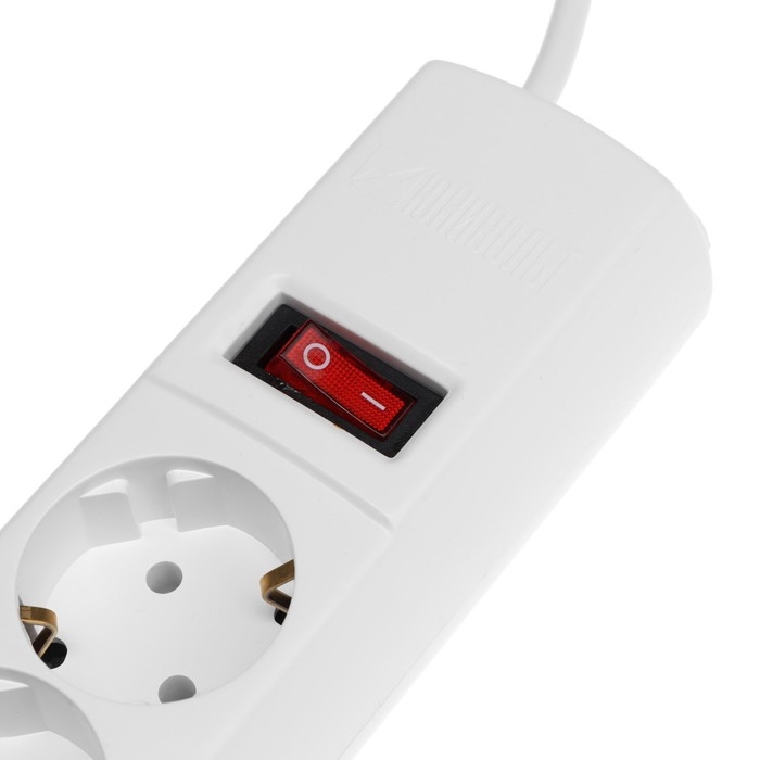 Сетевой фильтр Юнивольт, 4 гнезда, 1.5 м, 10 А, 2200 Вт, с з/к, белый