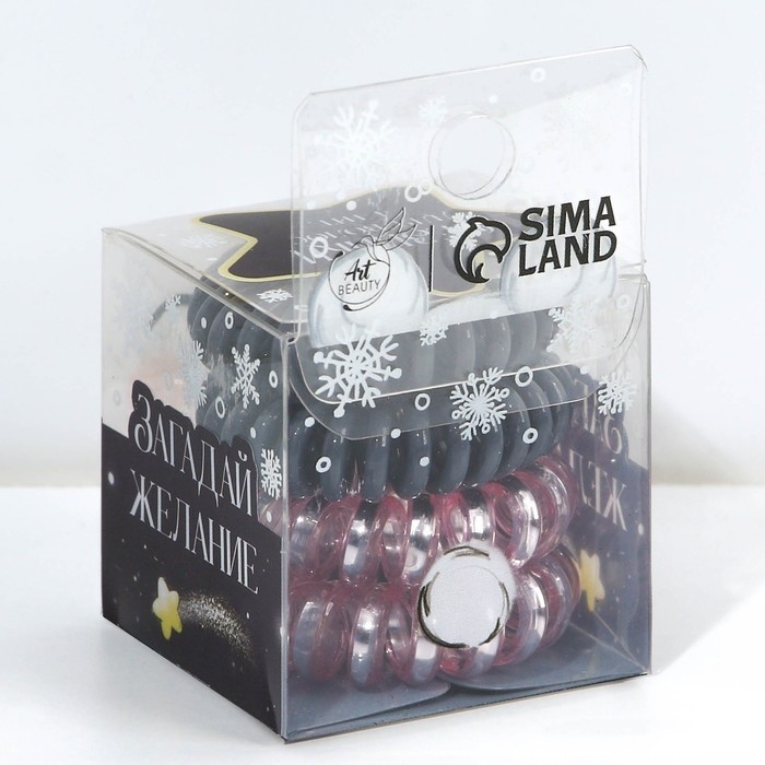 Резинки пружинки для волос новогодние «Загадай желание» на Новый год, набор 4 шт, d = 3,5 см Резинки пружинки для волос новогодние «Загадай желание» на Новый год, набор 4 шт, d = 3,5 см