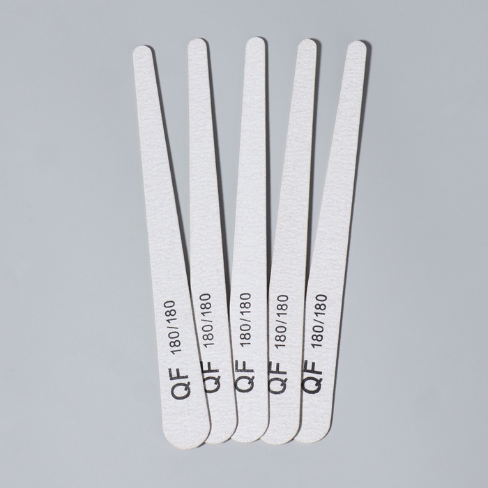 Пилка-наждак, набор 20 шт, деревянная основа, абразивность 180/180, 18 см, цвет серый