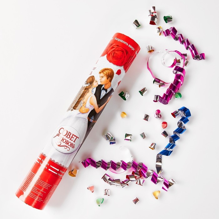 Хлопушка пневматическая «Вместе навсегда», фольга, серпантин, 30 см Хлопушка пневматическая «Вместе навсегда», фольга, серпантин, 30 см