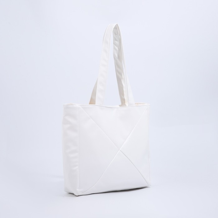 Сумка-шопер женская на магните, цвет белый